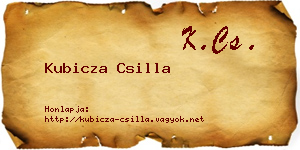 Kubicza Csilla névjegykártya